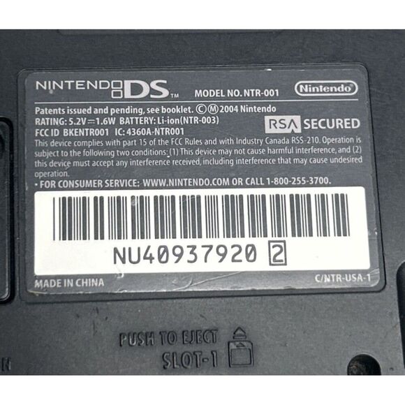 Nintendo DS NTR-001 Silver With Princess Peaches Skin with USB Charger WORKING - Picture 4 of 13